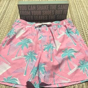 Sonoma Men's Pink Palm Tree Swim Trunks Bathing Suit SIze XL